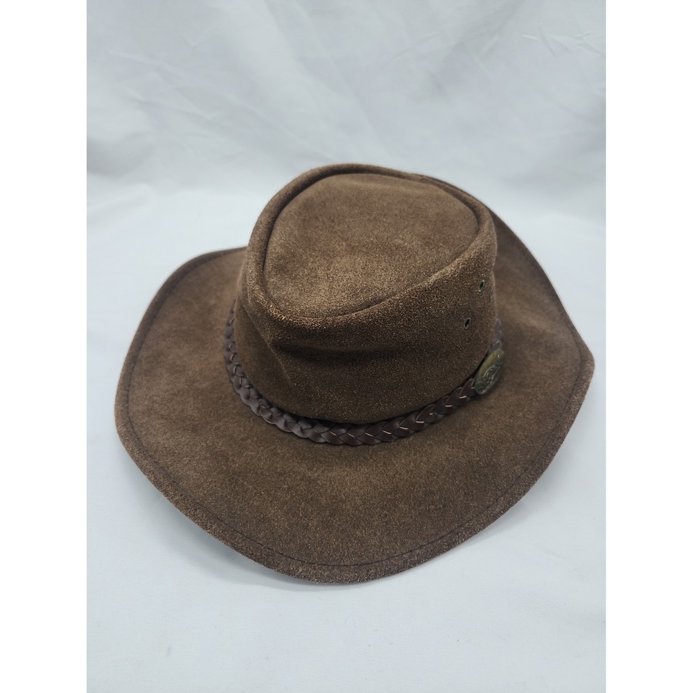 Jacaru Wallaroo  Brown Suede Australian Outback Hat Size M